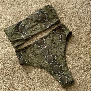 Snakeskin Print Bandeau Bikini